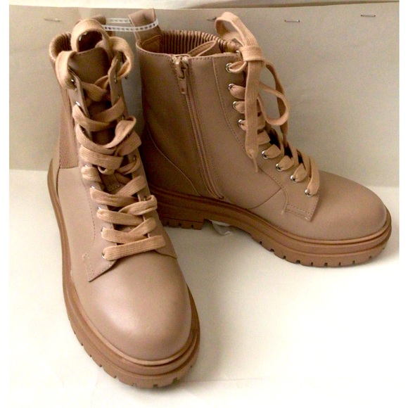 SALE OFR 🆕CHELSEA & VIOLET RUMI LEATHER LACE UP CHUNKY BOOTIES(Sz5.5) - Picture 3 of 15